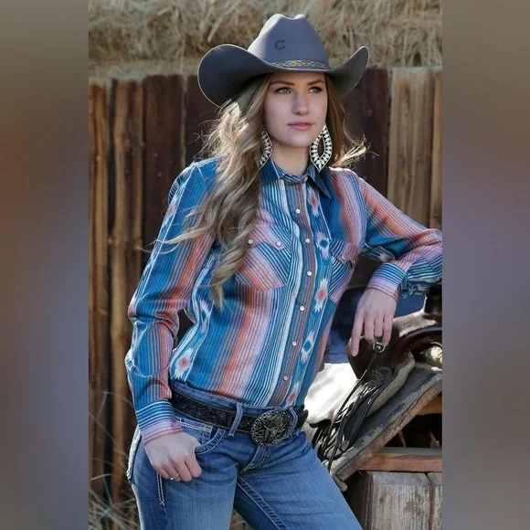 NWT Cruel denim Aztec pearl snap Western‎ Shirt women’s size small - Picture 12 of 12